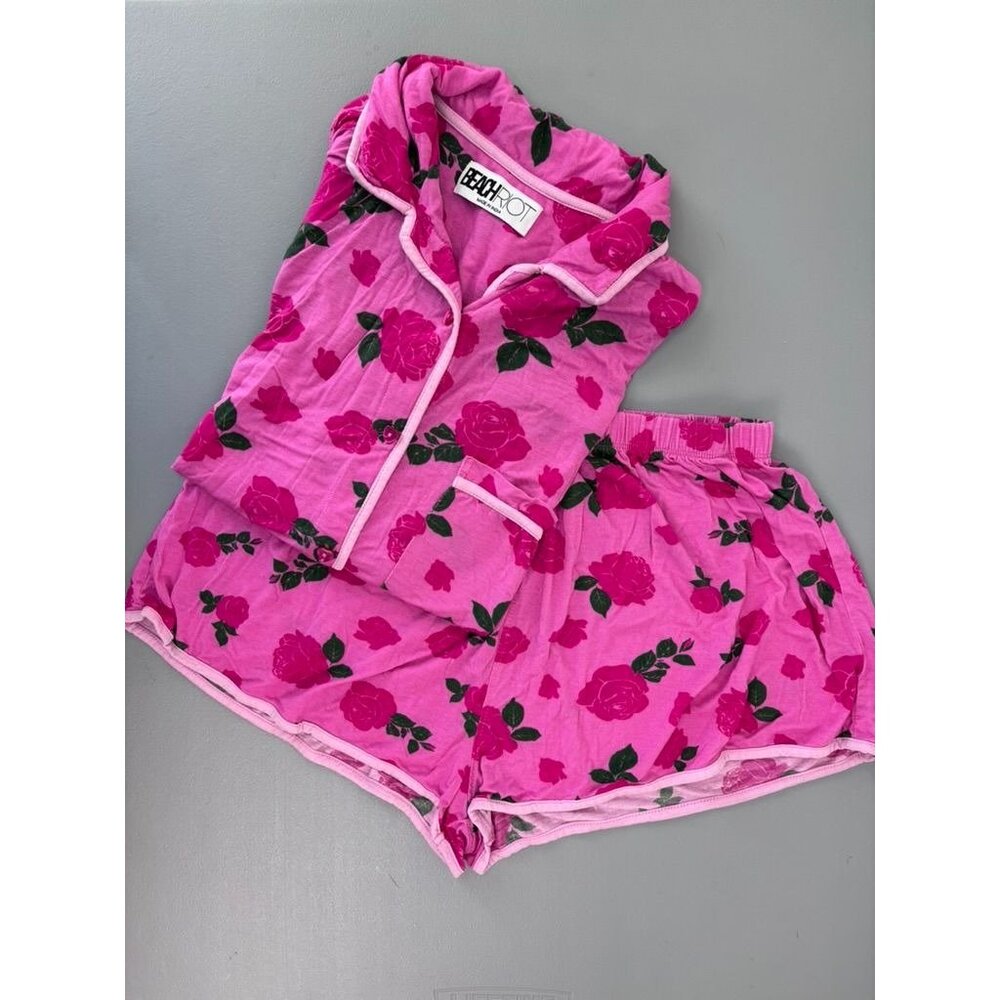 Beach Riot Pink Floral Pajama Set